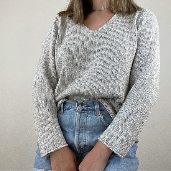 Eileen Fisher Sweaters - Eileen Fisher gray v neck knit sweater